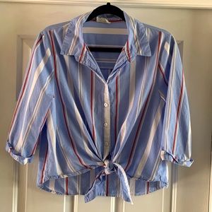 Kirious Striped Tie Up Shirt